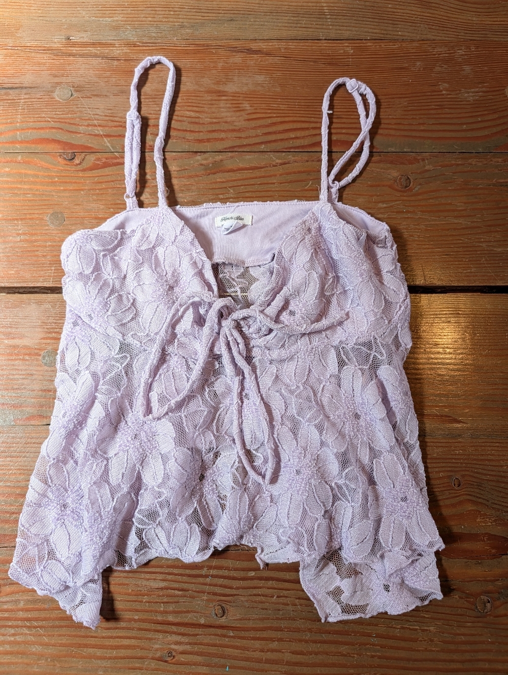 Kimchi Blue Lilac Lace Tie-Front Cami